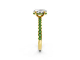 Yellow gold Oval Cut Diamond Solitaire Ring with Round with Peridot side stone Pavé Band and Four-Prong Setting_38