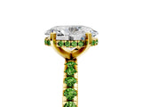 Yellow gold Oval Cut Diamond Solitaire Ring with Round with Peridot side stone Pavé Band and Four-Prong Setting_41