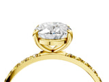 Yellow gold Oval Cut Diamond Solitaire Ring with Round with Yellow Sapphire side stone Pavé Band and Prong Setting_28