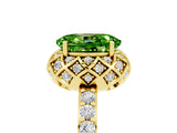Yellow gold Oval Cut Diamond Solitaire Ring with Shared Prong Pavé Band_5