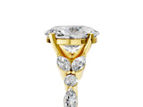 Yellow gold Oval Cut Diamond Solitaire Ring with Side Stones and Four-Prong Setting_63