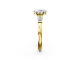 Yellow gold Oval Cut Diamond Solitaire Ring with Tapered Baguette Accents and Four-Prong Setting_77