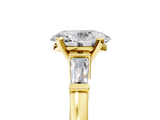 Yellow gold Oval Cut Diamond Solitaire Ring with Tapered Baguette Accents and Four-Prong Setting_80