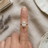 Yellow gold Oval Cut Diamond Solitaire Ring with Thin Band and Four-Prong Setting_56