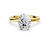 Yellow gold Oval Cut Diamond Solitaire Ring with Thin Band and Prong Setting_20