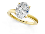 Yellow gold Oval Cut Diamond Solitaire Ring with Thin Band and Prong Setting_21
