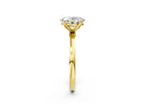 Yellow gold Oval Cut Diamond Solitaire Ring with Thin Band and Prong Setting_22