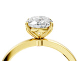 Yellow gold Oval Cut Diamond Solitaire Ring with Thin Band and Prong Setting_24