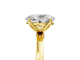 Yellow gold Oval Cut Diamond Solitaire Ring with Thin Band and Prong Setting_25