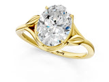 Yellow gold Oval Cut Diamond Solitaire Ring with Twist Band and Four-Prong Setting_55
