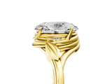 Yellow gold Oval Cut Diamond Solitaire Ring with Twist Band and Four-Prong Setting_59