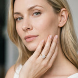 Yellow gold Oval Cut Diamond Solitaire Ring with Twisted Band and Pavé Accents_43