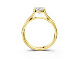 Yellow gold Oval Cut Diamond Solitaire Twist Band Prong Setting Ring_70