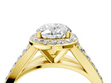 Yellow gold Oval Cut Diamond Split Shank Halo Ring with Four-Prong Setting_72