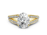 Yellow gold Oval Cut Diamond Split Shank Pavé Engagement Ring with Four-Prong Setting_88