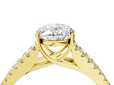 Yellow gold Oval Cut Diamond Split Shank Pavé Engagement Ring with Four-Prong Setting_92