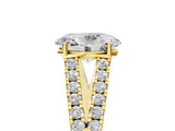 Yellow gold Oval Cut Diamond Split Shank Pavé Engagement Ring with Four-Prong Setting_93