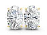 Yellow gold Oval Cut Diamond Stud Earrings_120