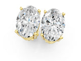 Yellow gold Oval Cut Diamond Stud Earrings_121