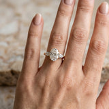 18K Yellow Gold 1.56 Carat D VS1 Oval Diamond Three-Stone Ring with Pear Side Stones and Prong Setting