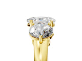 Yellow gold Oval Cut Diamond Three-Stone Ring with Prong Setting and Classic Band_128