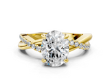 Yellow gold Oval Cut Diamond Twist Band Solitaire with Prong Setting_40