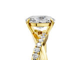 Yellow gold Oval Cut Diamond Twisted Band with Pavé Setting and Four-Prong Setting_37