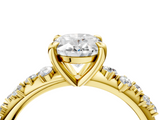 Yellow gold Oval Cut Diamond Vine Band with Four-Prong Setting_56