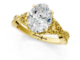 Yellow gold Oval Cut Diamond with Yellow Sapphire side stone Halo Twist Band Solitaire Prong Setting Ring_25