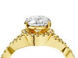 Yellow gold Oval Cut Diamond with Yellow Sapphire side stone Halo Twist Band Solitaire Prong Setting Ring_28