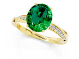 Yellow gold Oval Cut Emerald Engagement Ring with Side Stone Accents and Four-Prong Setting_61