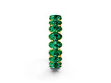 Yellow gold Oval Cut Emerald Eternity Band with Shared Prong Setting_2