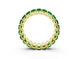 Yellow gold Oval Cut Emerald Eternity Band with Shared Prong Setting_3
