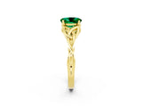Yellow gold Oval Cut Emerald Solitaire Celtic Knot Ring with Four-Prong Setting_14