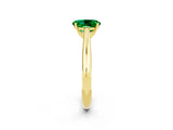 Yellow gold Oval Cut Emerald Solitaire Engagement Ring with Cathedral Setting and Four-Prong Mount_20