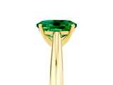 Yellow gold Oval Cut Emerald Solitaire Engagement Ring with Cathedral Setting and Four-Prong Mount_23