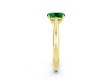 Yellow gold Oval Cut Emerald Solitaire Engagement Ring with Cathedral Setting and Four-Prong Mount_68