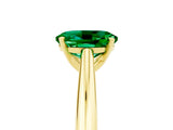 Yellow gold Oval Cut Emerald Solitaire Engagement Ring with Cathedral Setting and Four-Prong Mount_71