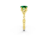 Yellow gold Oval Cut Emerald Solitaire Engagement Ring with Celtic Knot Band and Four-Prong Setting_2