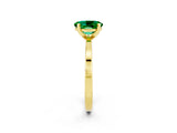 Yellow gold Oval Cut Emerald Solitaire Engagement Ring with Classic Band and Four-Prong Setting_26