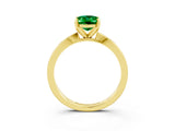 Yellow gold Oval Cut Emerald Solitaire Engagement Ring with Classic Band and Four-Prong Setting_27