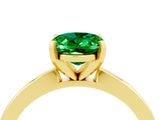 Yellow gold Oval Cut Emerald Solitaire Engagement Ring with Classic Band and Four-Prong Setting_28