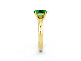 Yellow gold Oval Cut Emerald Solitaire Engagement Ring with Round Band and Four-Prong Setting_2