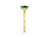 Yellow gold Oval Cut Emerald Solitaire Ring with Thin Band and Four-Prong Setting_14