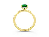 Yellow gold Oval Cut Emerald Solitaire Ring with Thin Band and Four-Prong Setting_15