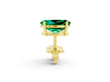 Yellow gold Oval Cut Emerald Stud Earrings_20