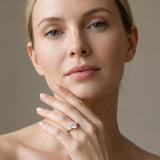 Yellow gold Oval Cut Five-Stone Prong Set Diamond Ring with Classic Band_13