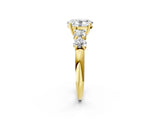 Yellow gold Oval Cut Five-Stone Prong Set Diamond Ring with Classic Band_45