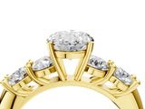 Yellow gold Oval Cut Five-Stone Prong Set Diamond Ring with Classic Band_47
