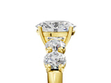 Yellow gold Oval Cut Five-Stone Prong Set Diamond Ring with Classic Band_48